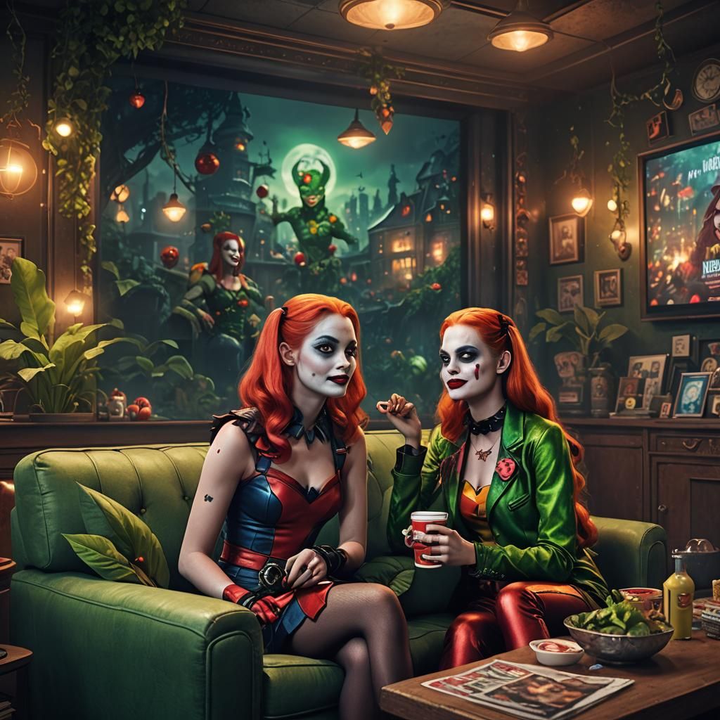 Harley Quinn and Poison Ivy's Movie Night