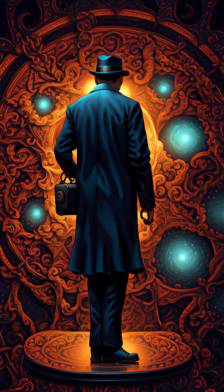 Sherlock Faces Cosmic Horror: Burtonesque Illustration
