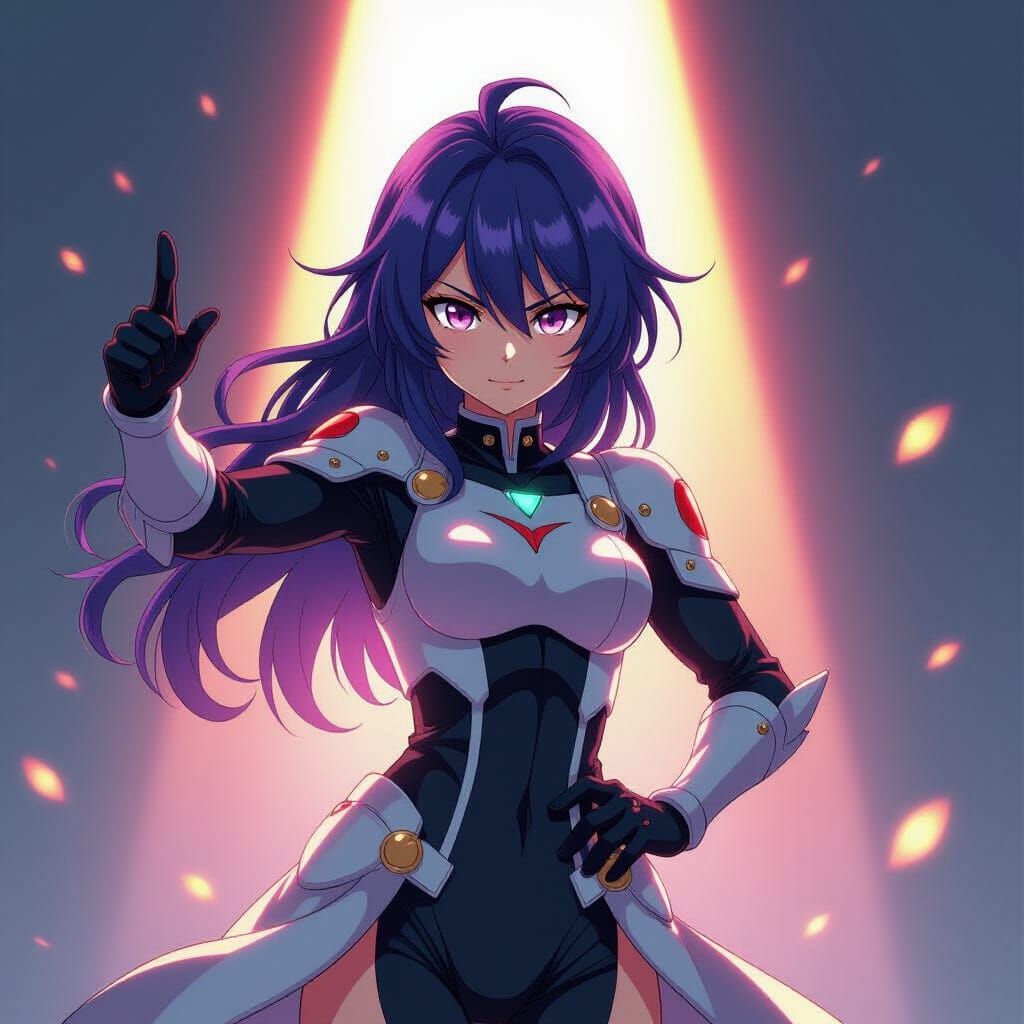 Heroic Anime Nitrogen Character in Manga Style