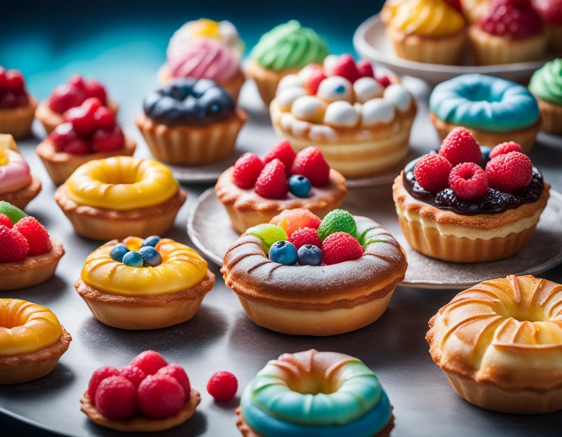 Hyperrealistic Pastry Photography with Imperfections and Bok...