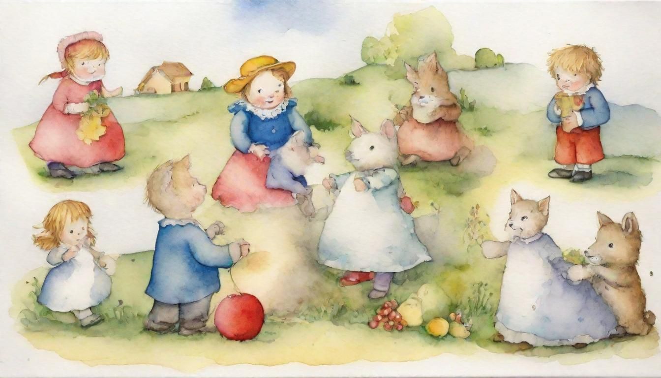 Detailed Watercolour Nursery Rhyme Illustration