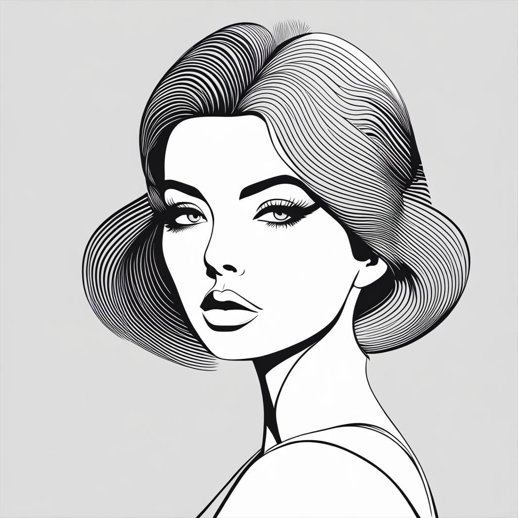 Minimalist Line Art: Beauty Face