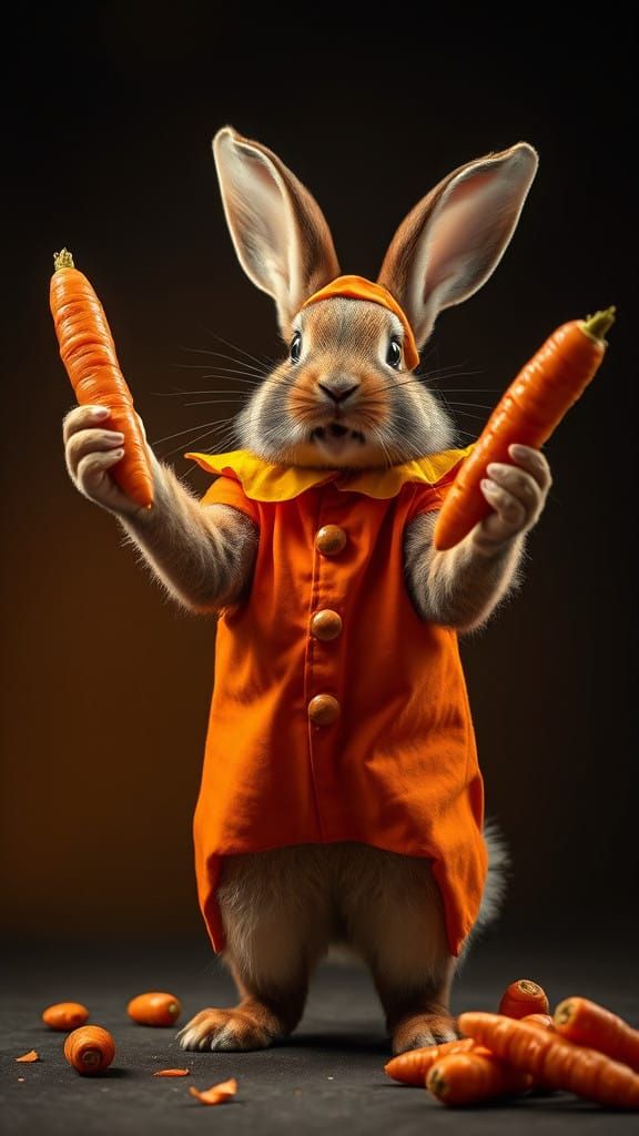 Vibrant Jester's Delight in Chiaroscuro