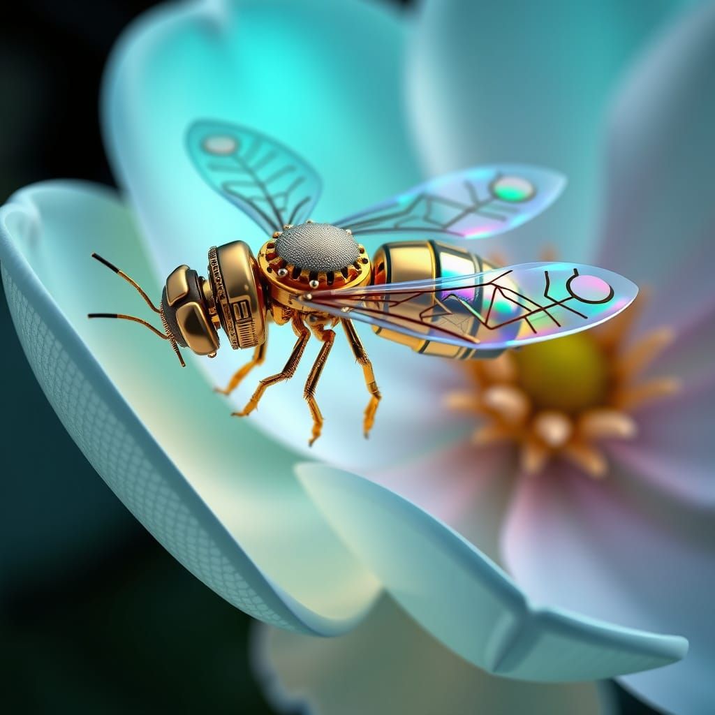 Mechanical Bee in Elysian Bloom