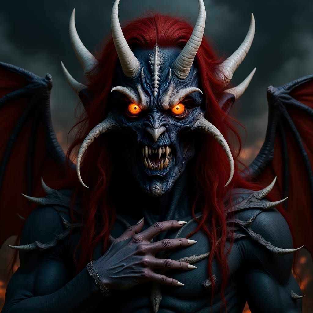 Hyperrealistic Portrait of a Demonic Prince of Darkness