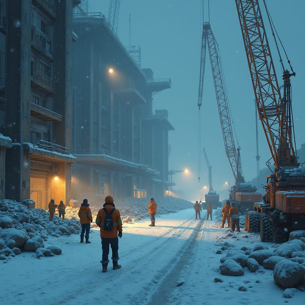 Bustling Survivor Base in Futuristic Style