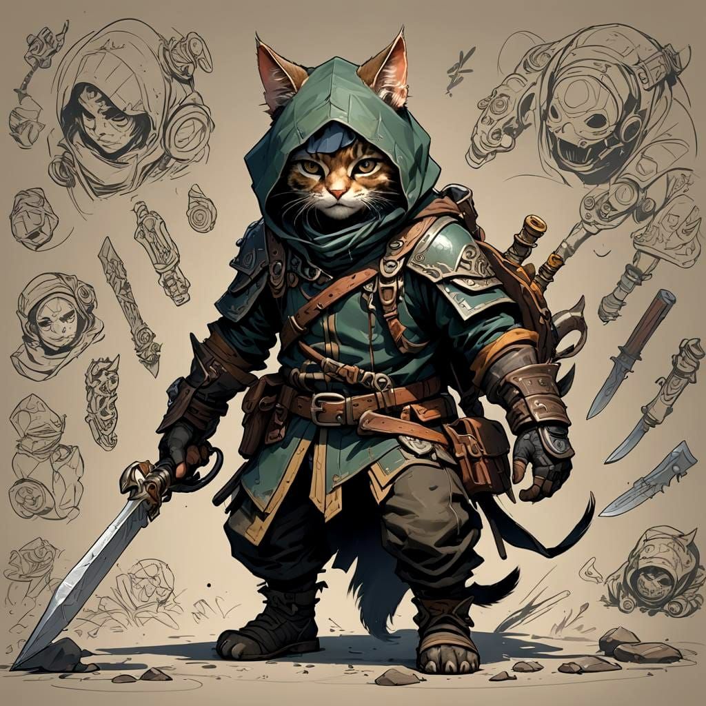 Hooded Halfling Rogue Character Design