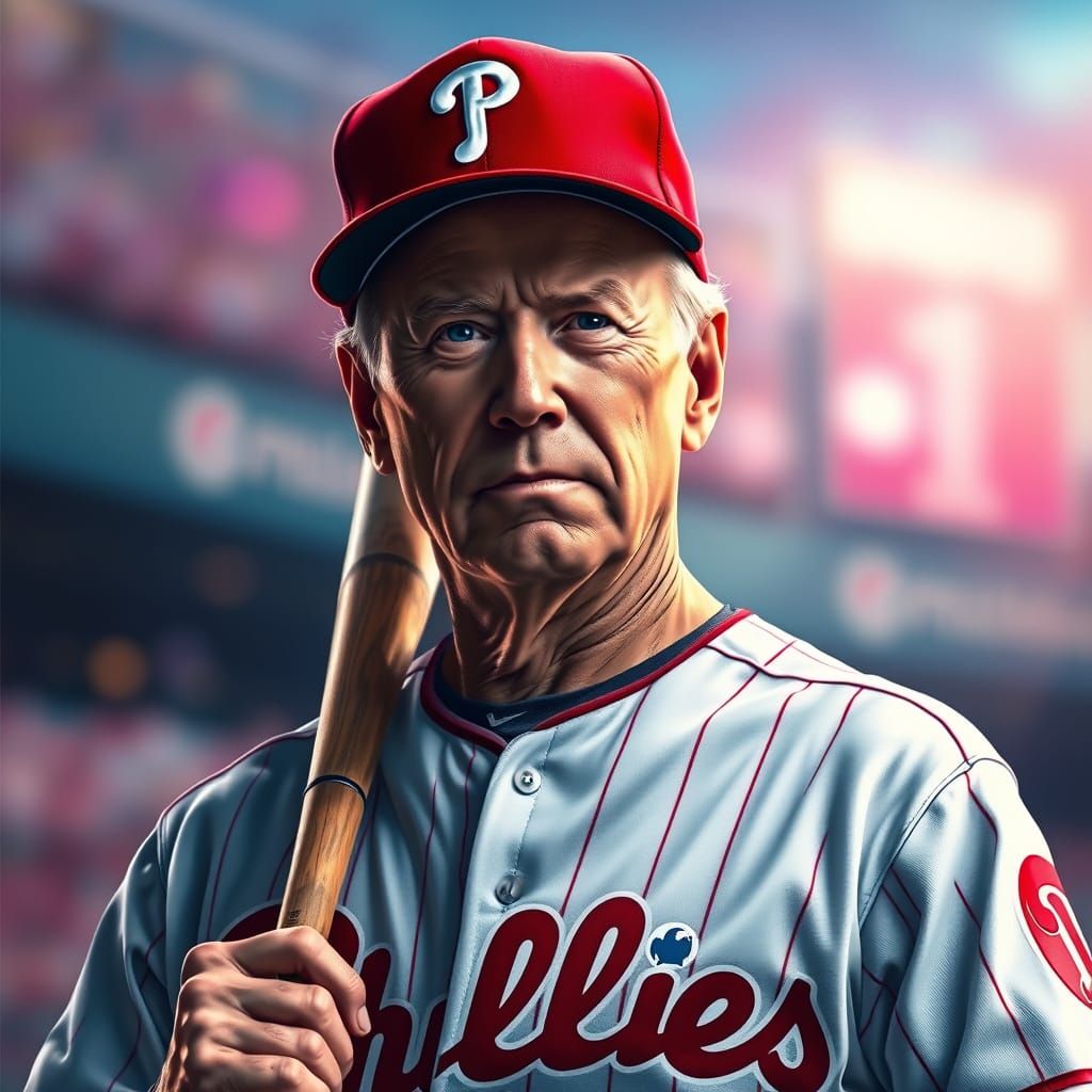 Hyperrealistic Baseball Hero in Phillies Jersey