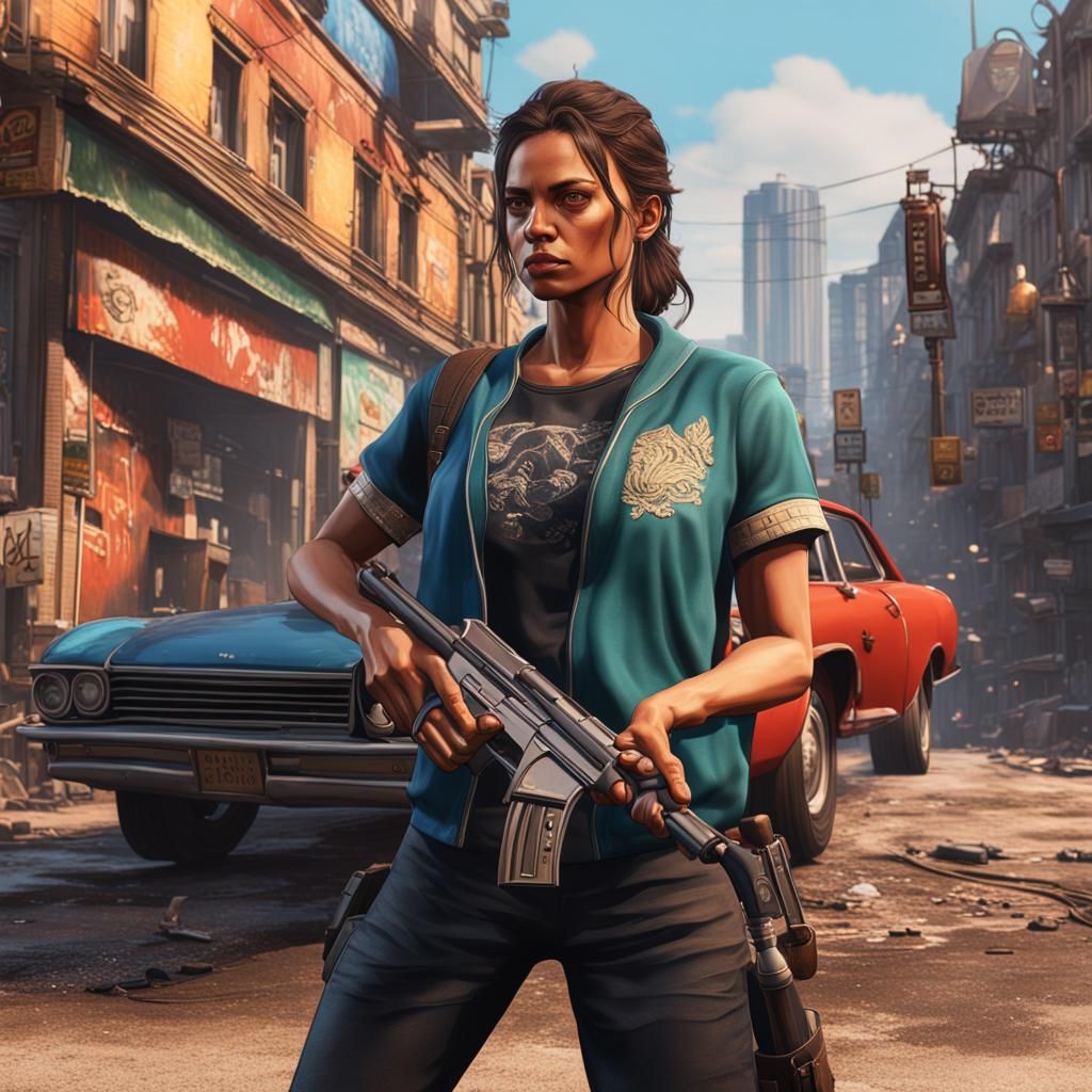 GTA VI Lucia: Detailed Matte Painting in 8K