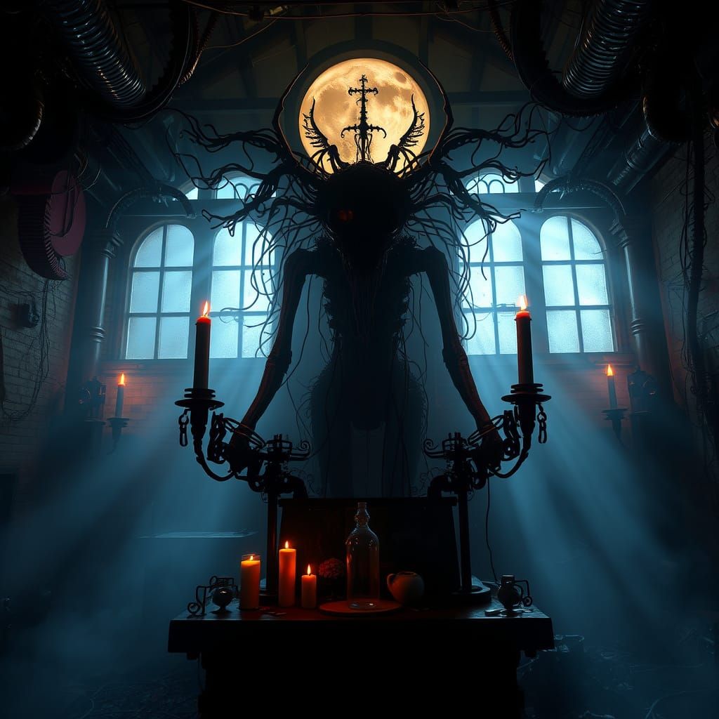 Foreboding Industrial Nightmare in Dark Surrealism