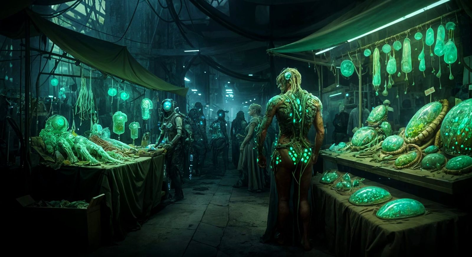 Biopunk Marketplace with Organic Technology