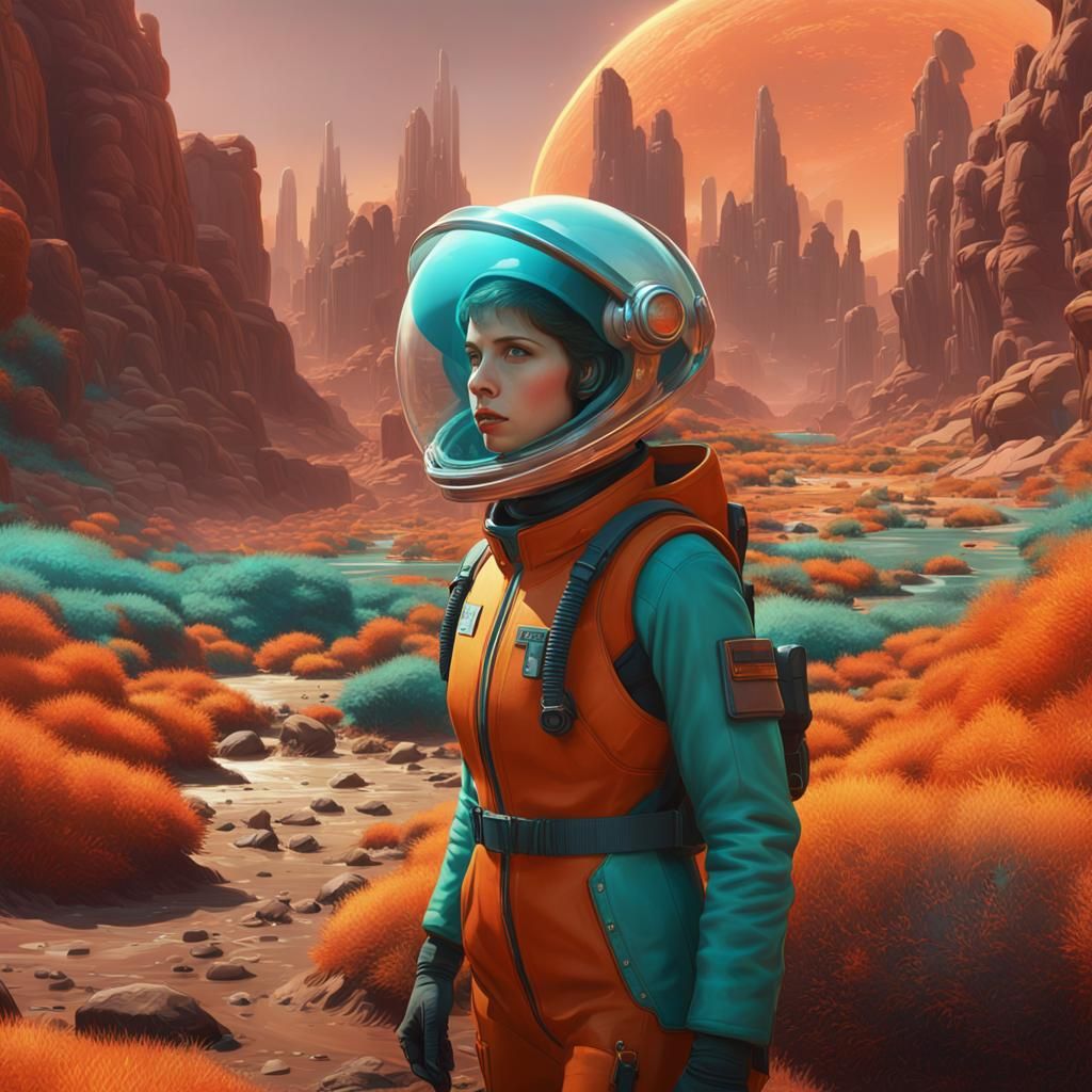 Anna Kendrick in Retro Sci-Fi Concept Art