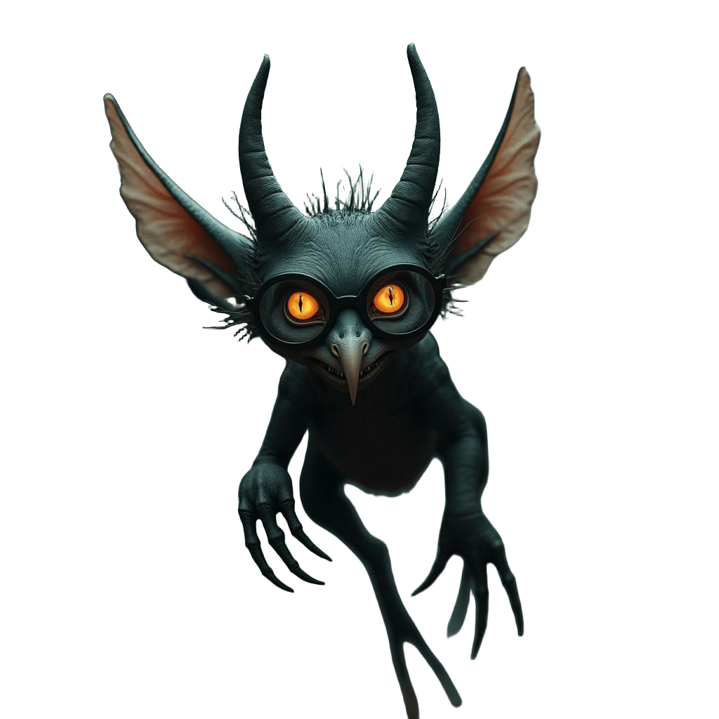 Scary Bat with Glasses Takes Flight