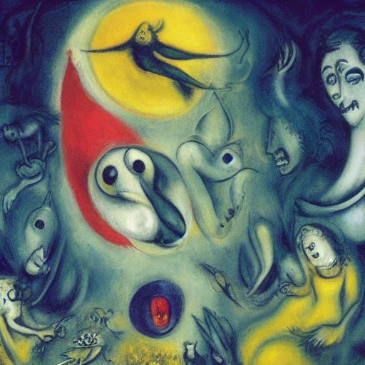 Vampire Lantern with Feathery Wings in Dreamlike Colors