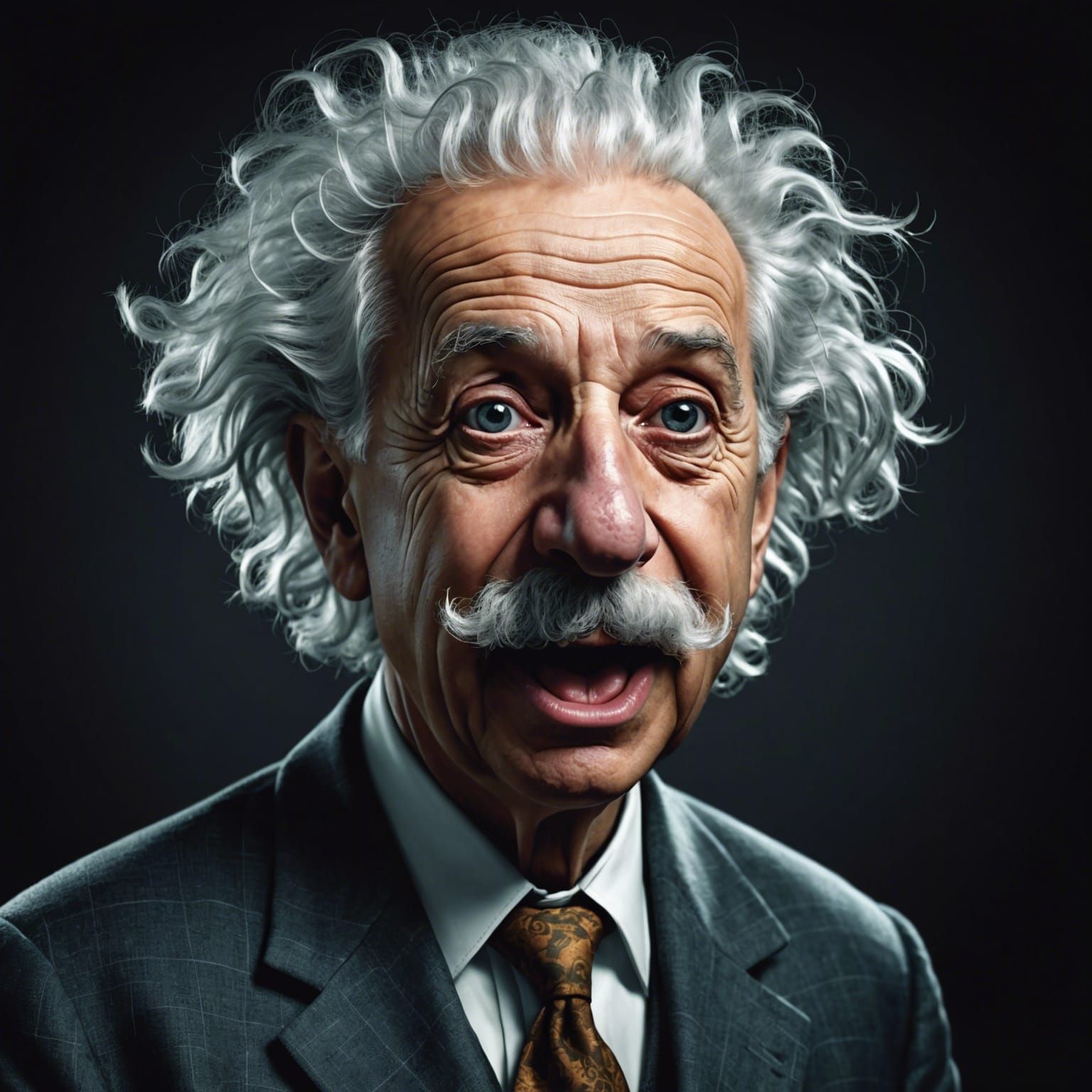 Wacky Mouse Einstein Sticking Tongue Out: 3D Digital Art