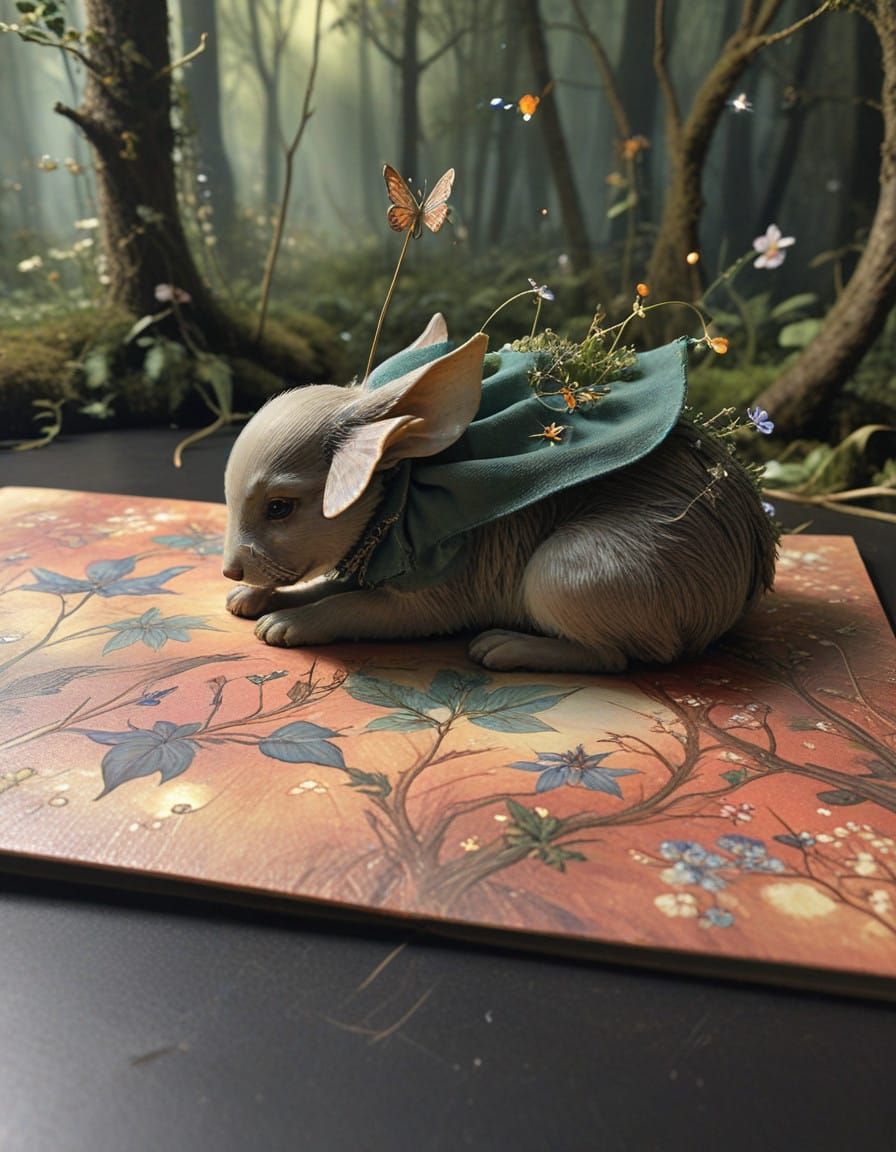 Whimsical Fairy Dog in Lush Forest