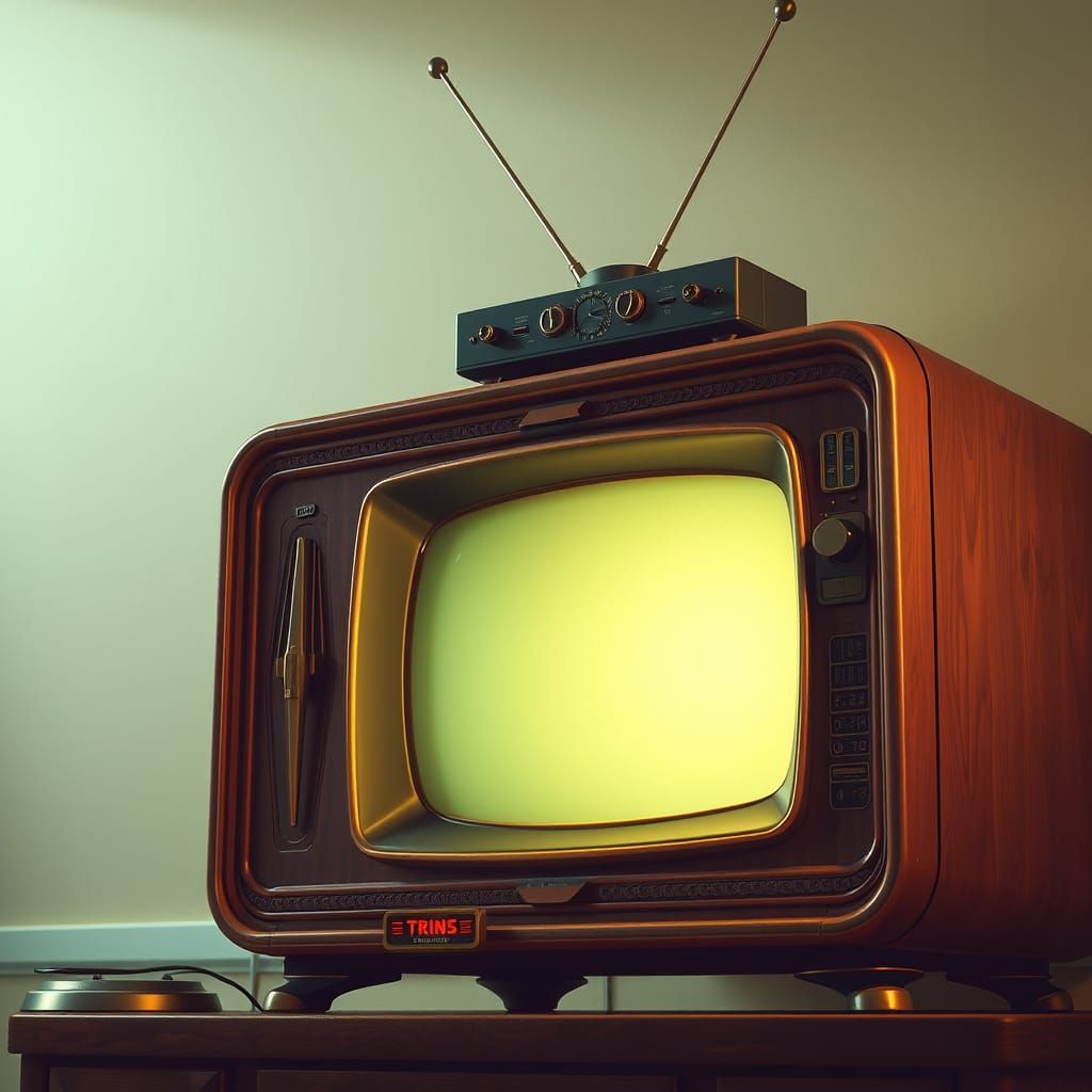 Vintage 1950s Television with Ornate Cabinet