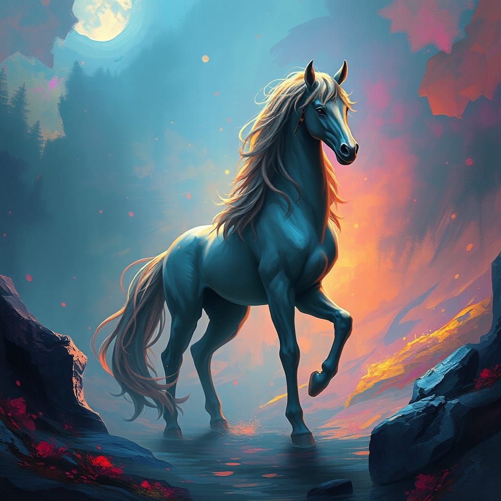 Mystical Kelpie in Human Form, Fantasy Concept Art