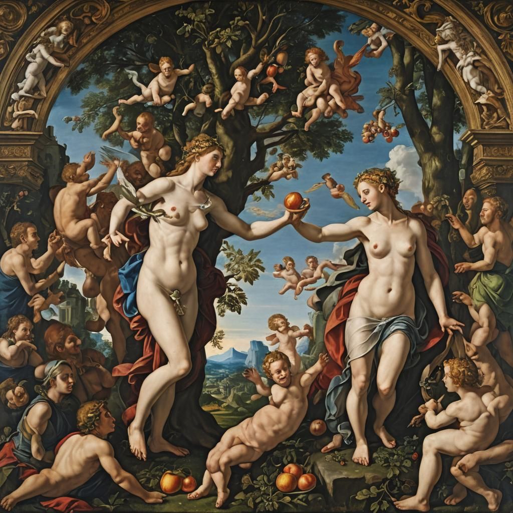 Renaissance-Style Creation of Eve Oil Painting