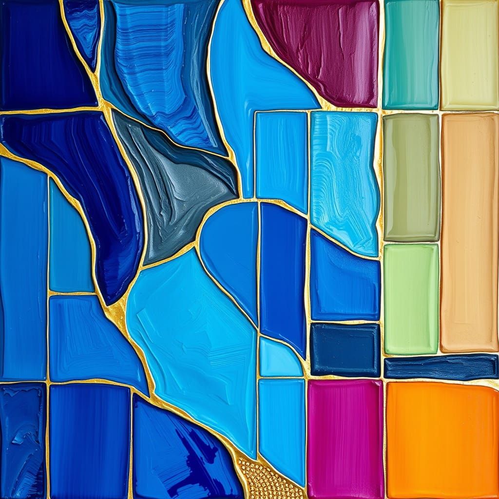Luxurious Abstract Mosaic in Vibrant Rainbow Hues