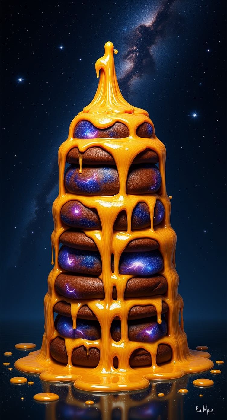 Cosmic Pancakes with Stardust Syrup, Hyperrealistic Style