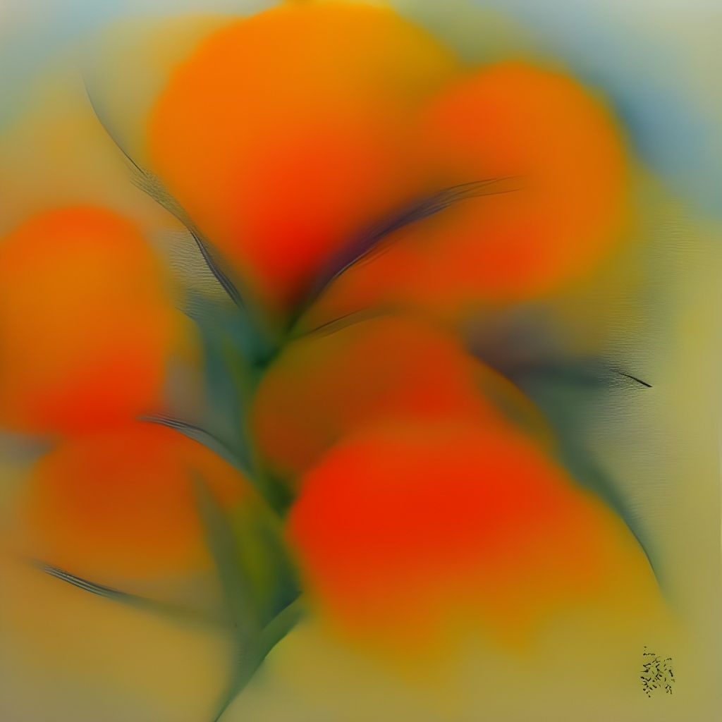 Abstract Watercolor in Orange and Yellow Hues