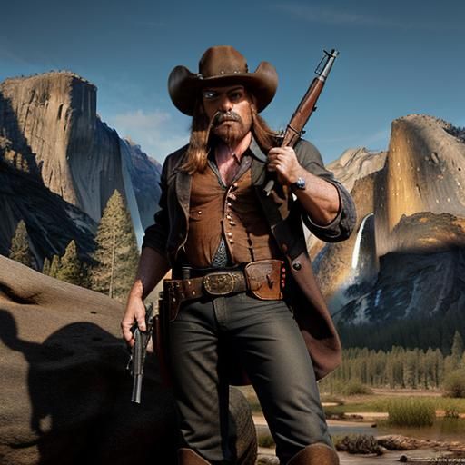 Yosemite Sam: Gunslinging Outlaw in Detailed Matte Painting