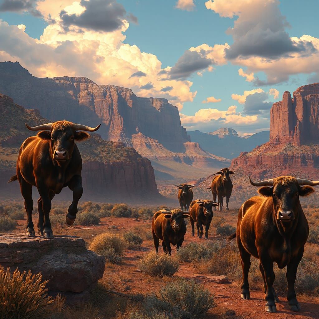 Detailed Matte Painting of New Mexico Ranchers