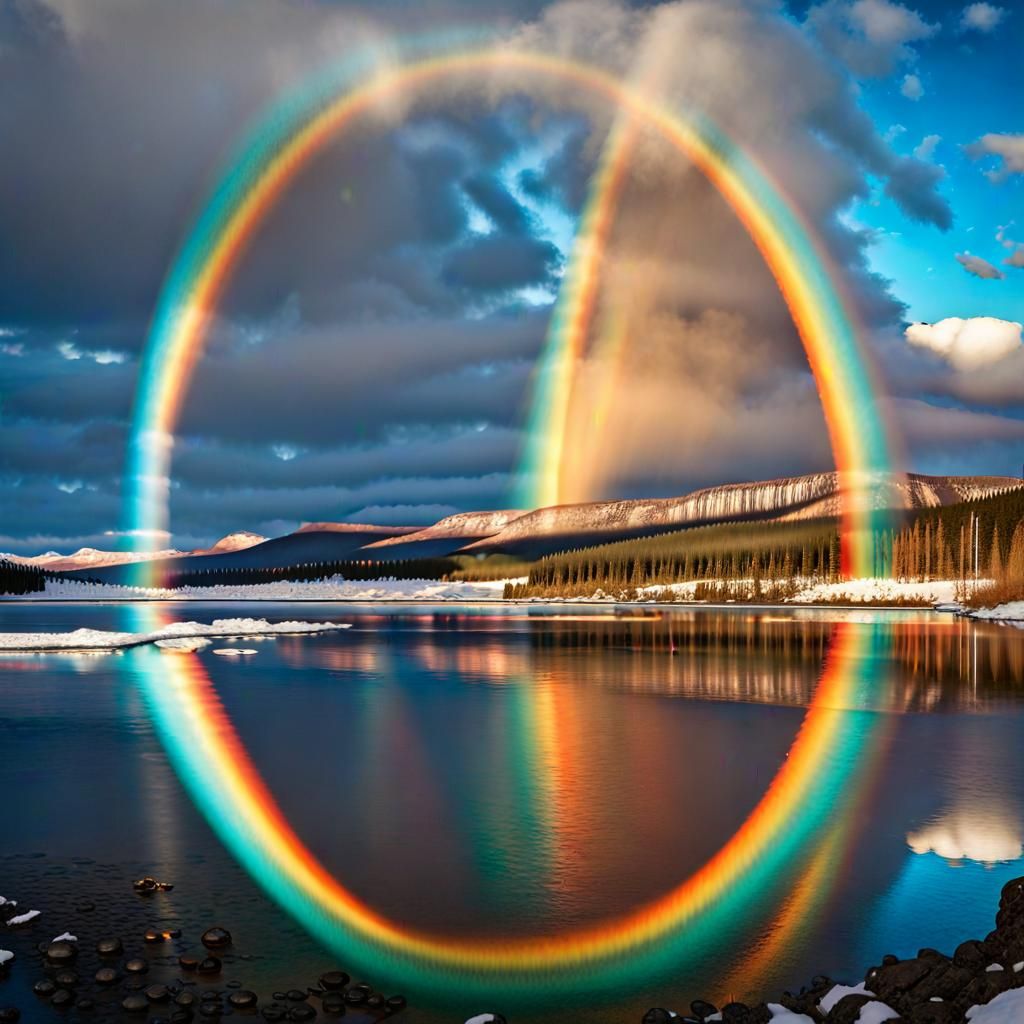 Spectacular Circular Rainbows Refracted by Ice Clouds