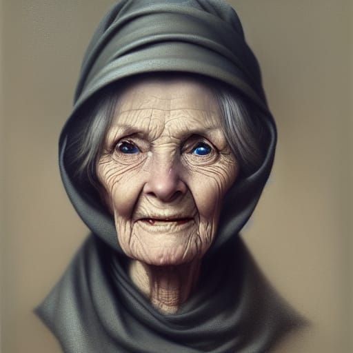 Hyperrealistic Portrait of an Old Woman