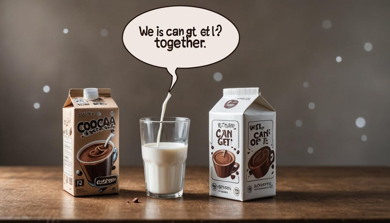 Milk and Cocoa Carton Comic Drawing