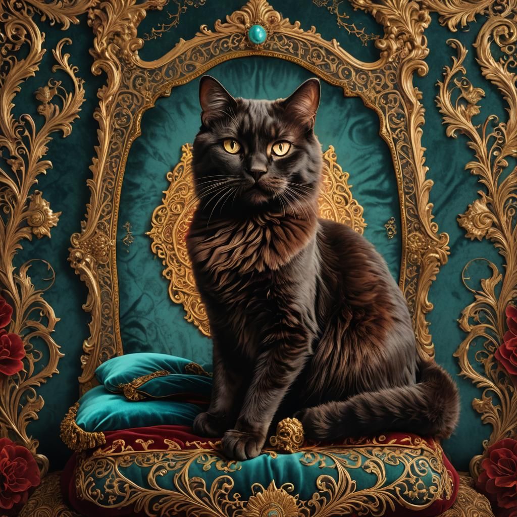 Chocolate Cat with Rum, Detailed Matte Painting