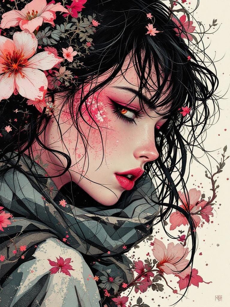 Ethereal Snake Princess in Dreamlike Impressionism