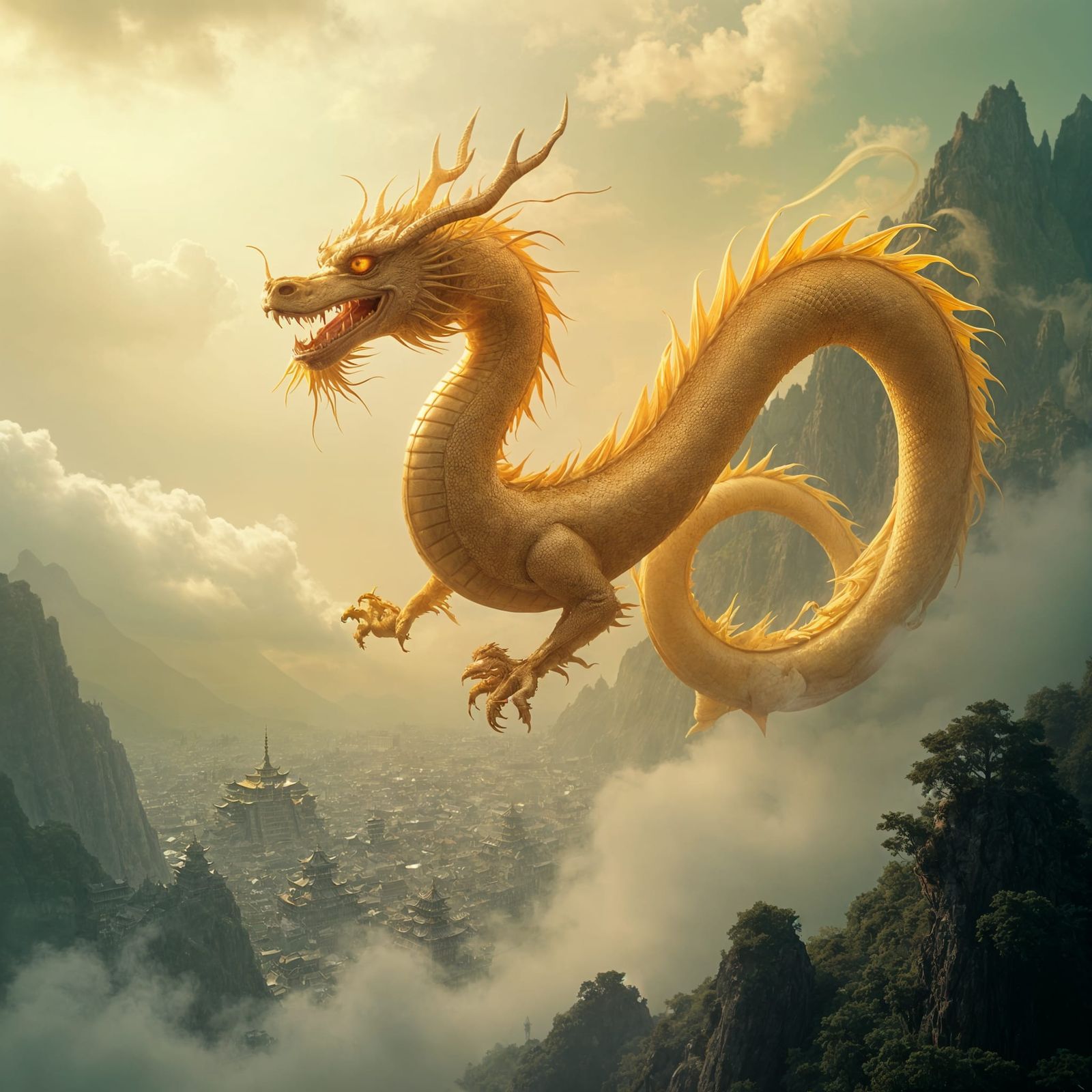 Epic Chinese Dragon Soars Over Imperial City in Cinematic St...