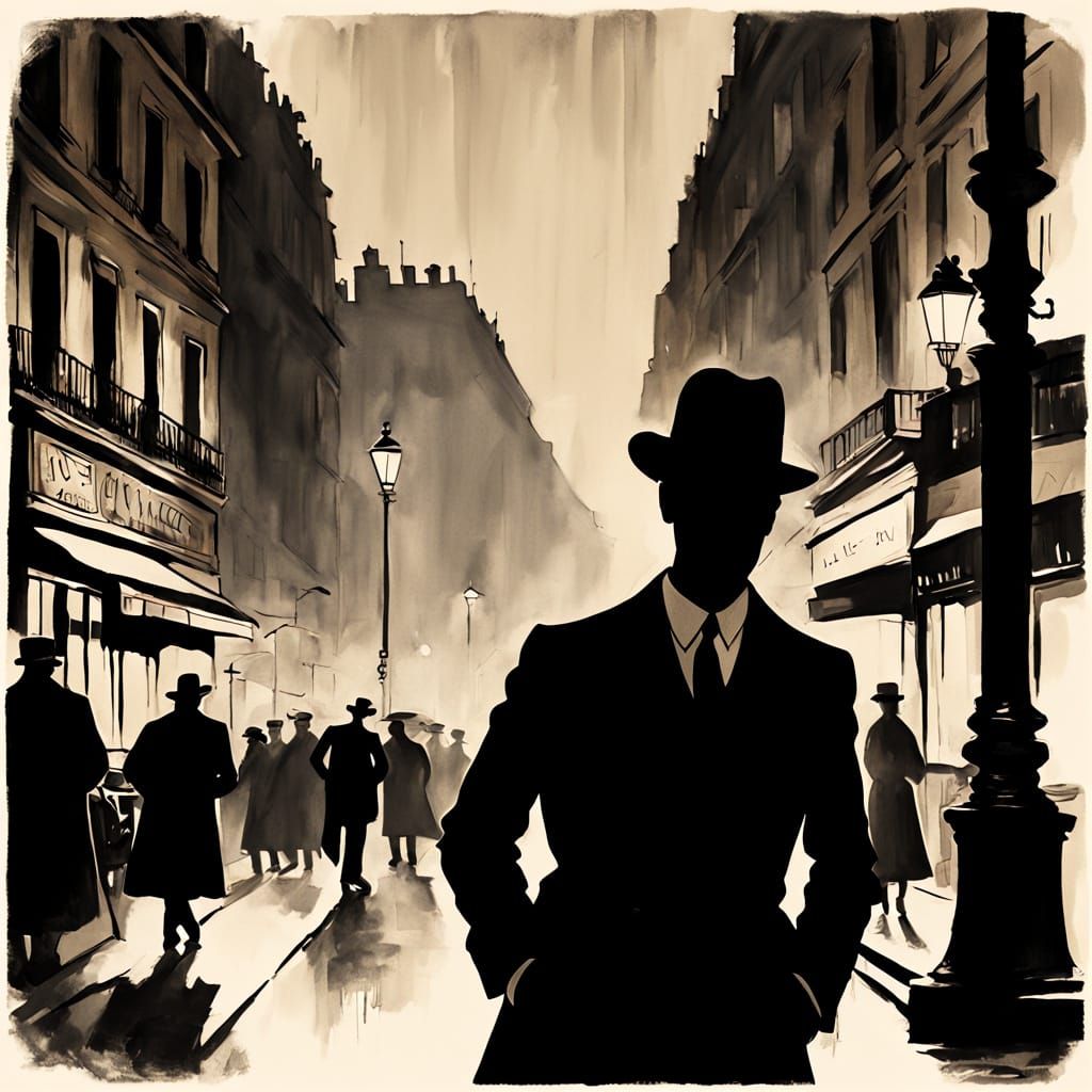 1920s Parisian Singer in Smoky Noir Cabaret