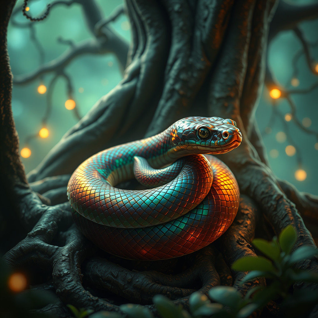 Enchanted Hognose Snake in Mystical Forest
