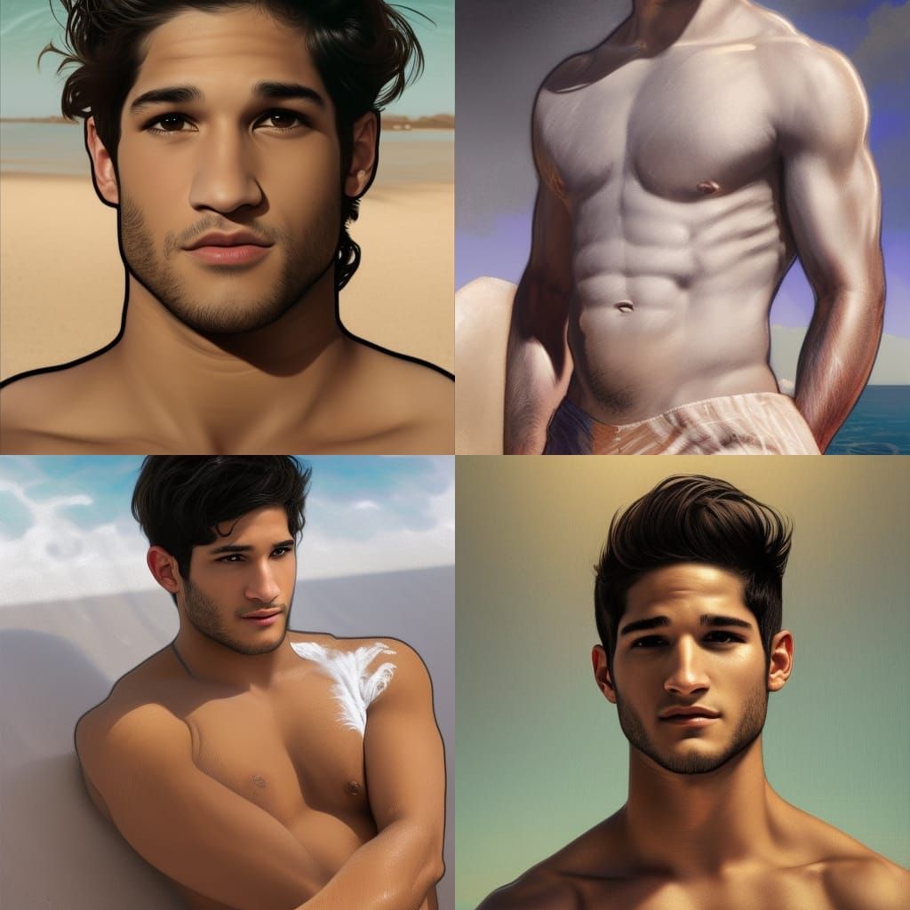 Hyperrealistic Portrait on Sunny Beach