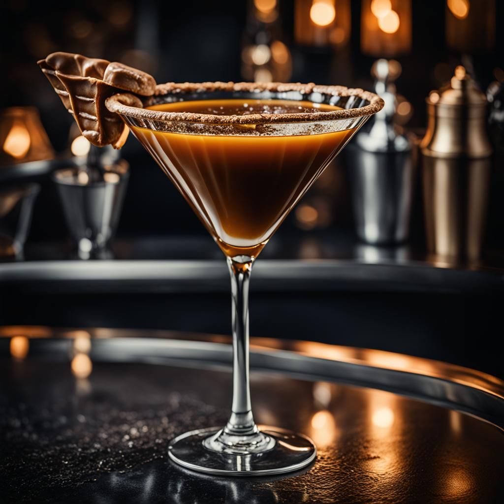 Luxurious Snicker Caramel Martini Still Life
