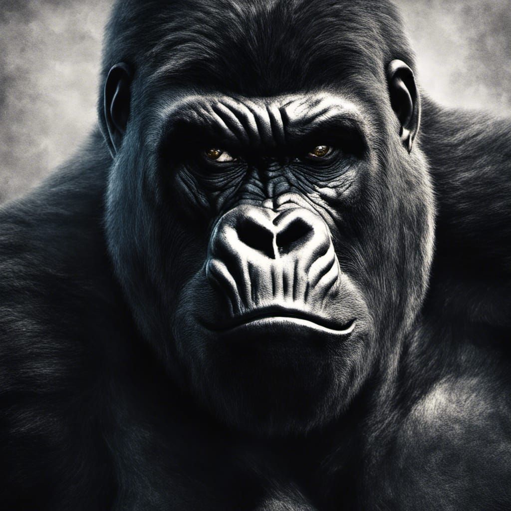 Silverback Gorilla Superhero Portrait in HDR