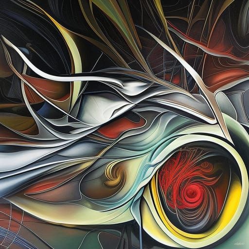 Abstract Mount Rushmore: Cubist Expressionist Oil Painting