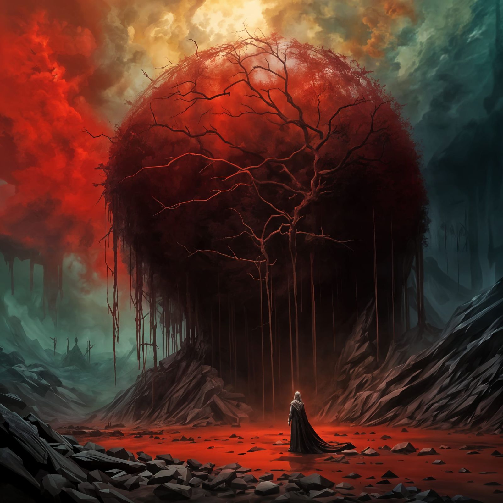 Surreal Crimson Apocalypse Rises from Purgatory