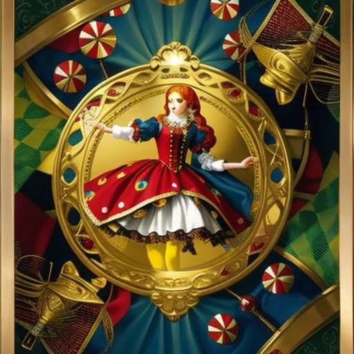 Harlequin in Botticelli Renaissance Style