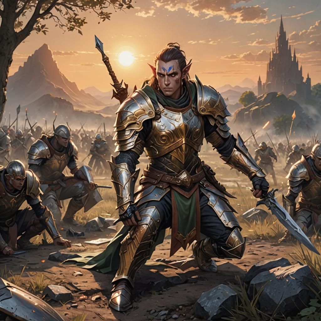 Wood-Elf Paladin Ready for Battle