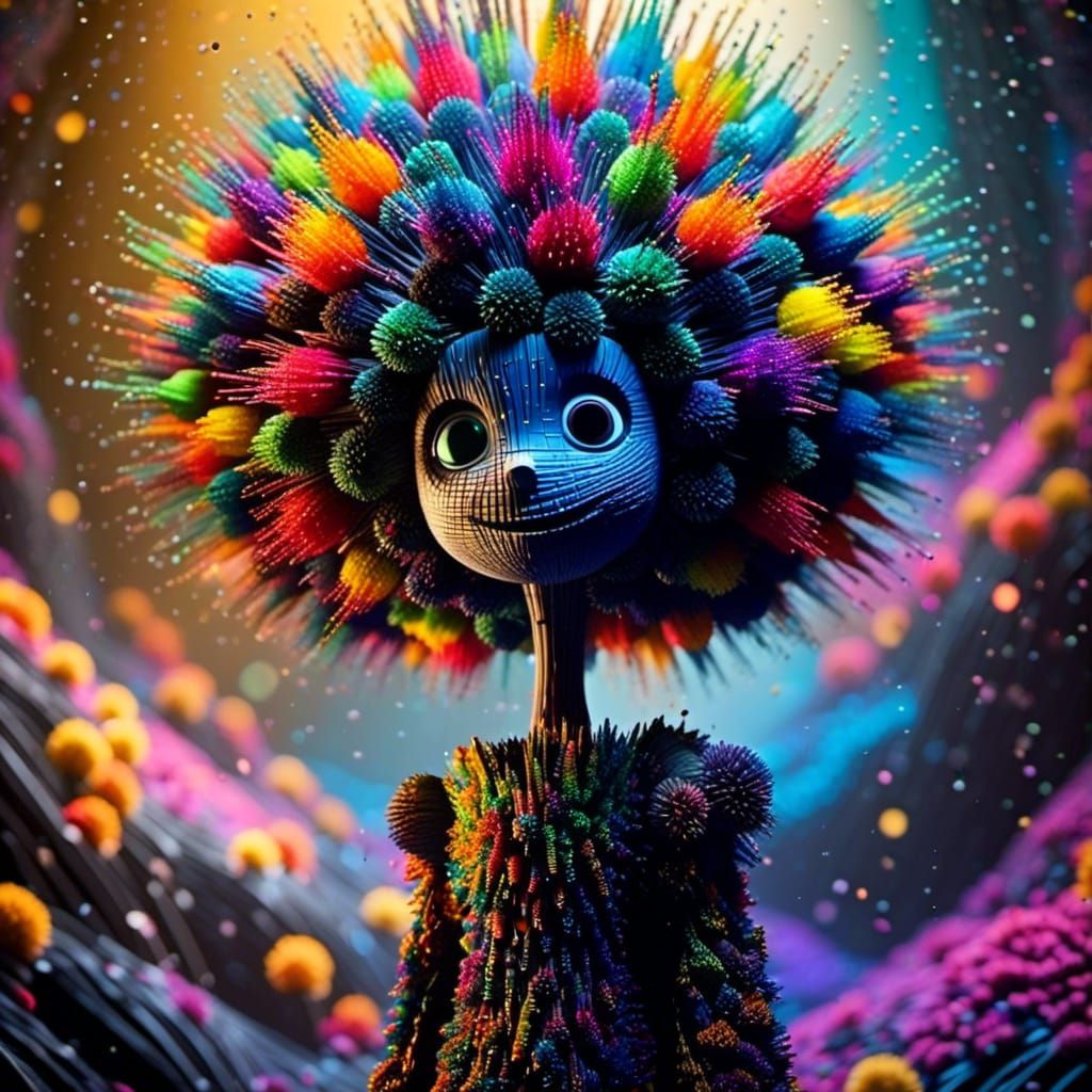 Enchanted Forest Scarecrow with Glowing Eyes