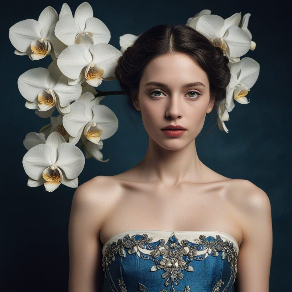 Elegant Art Nouveau Portrait in Soft Focus