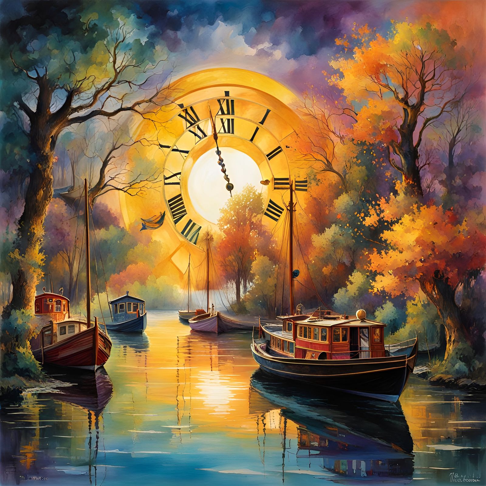 Surreal Time Warp Landscape in Polychromatic Colors