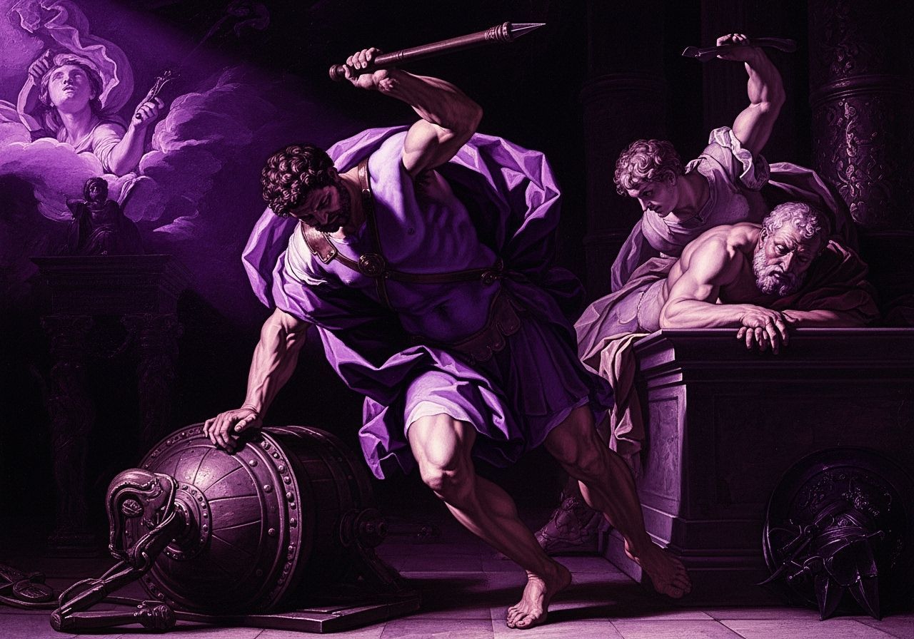 Hercules's Baroque Struggle in Purple Hues