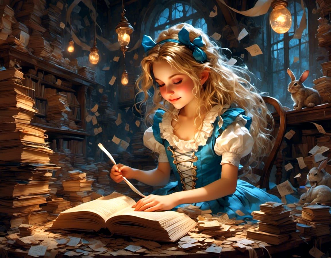 Alice in Wonderland Reads in DreamWorks Style