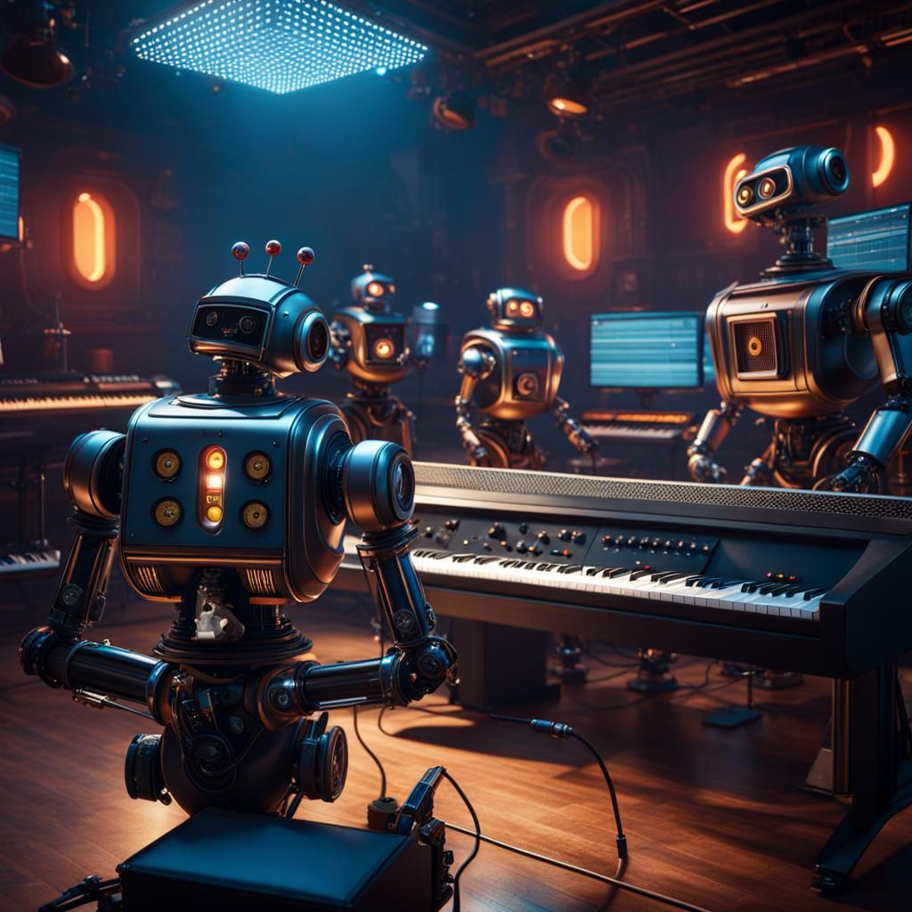 Robots Making Music in Recording Studio