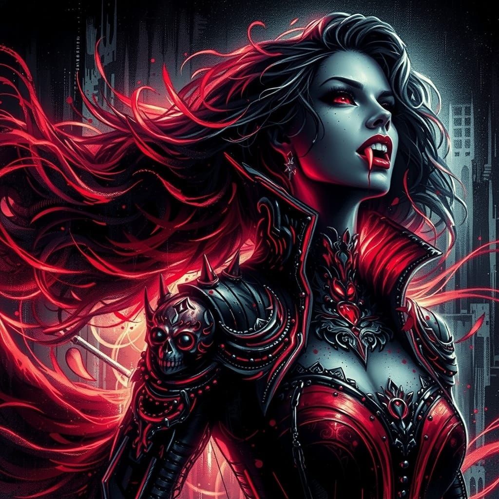 Cyberpunk Vampire Noir in Charcoal